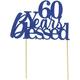 All About Details Blue 60-Years-Blessed Cake Topper