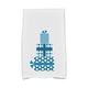 E by design KTHGN683BL11GY4 Gift Wrapped Holiday Geometric Print Kitchen Towel, 16" x 25", Teal