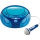 SCD-650BU - CD-/MP3-Player mit FM-Radio, USB-Anschluss, Karaoke-Mikrofon und Party-Lights, blau