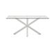 Kave Home - Table de salle à manger Argo rectangulaire 160 x 90 cm en verre et pieds en acier blanc