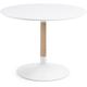 Kave Home - Table de salle à manger Trick ronde Ø 100 cm blanc avec pied en bois de frêne et acier