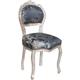 Chaise en bois pour table de restaurant pizzeria cuisine fermes arte povera Argent antique et bleu
