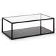 Table basse Blackhill noir rectangulaire 110 x 60 cm en verre trempé et structure en acier - Kave