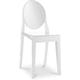 Chaise à manger Victoria Queen Design Transparent Blanc PC, Plastique - Blanc