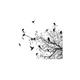 Bilderwelten - Sticker de fenêtre Branches et oiseaux en automne - Dimension: 69cm x 80cm