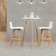 [en.casa] - Table de Bar Comptoir de Bar Ronde en Design Rétro MDF Mat Laqué Blanc 70 x 107cm