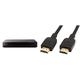 Sony BDP-S3700 Blu-ray-Player (Super WiFi, USB, Screen Mirroring) schwarz & Amazon Basics Hochgeschwindigkeits-HDMI-Kabel, CL3-zertifiziert, HDMI-Standard 2.0, 1,8 m