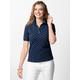Walbusch Damen Polo-Hemd normale Größen Blau gemustert luftdurchlässig
