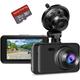 Armaturenbrett-Kamera mit SD-Karte im Lieferumfang enthalten, Dashcams für Autos, Full HD 1080p, 170° Weitwinkel-Kameras für LKWs mit Nachtsicht, 7.6 cm IPS-Bildschirm, G-Sensor, Parkmonitor