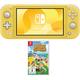 Switch Lite Konsole, gelb + Videospiel Animal Crossing: New Horizons