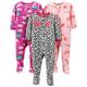 Simple Joys by Carter's 3-Pack Flame Resistant Fleece Footed Pajamas infant-and-toddler-sleepers, Fox/Dino/Leopard Print, 24 Months