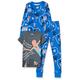 Spotted Zebra Boys' Disney Star Wars Marvel Frozen Princess Snug-fit Cotton Pajamas Sleepwear Sets Pajama, Grau/Blau, Spiderman, 8 Jahre