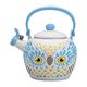 Supreme Housewares Teekanne mit Teekanne aus Emaille, Wasserkocher, Wasserkocher, 2.0 Liter - Gourmet Art Owl Design