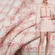 Wax berry France – tissu Tweed rose à carreaux matériel de couture pour veste d'automne textile de