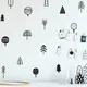 Autocollants muraux en vinyle pour décoration de chambre d'enfants mignon bois pin décoration