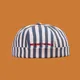 Docker – casquette Vintage à rayures pour femmes, chapeau sans bord, bonnet respirant, en coton,