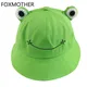 Foxmère – joli Chapeau Bob de pêcheur, imprimé grenouille, vert, noir, Panama, Chapeau de dessin