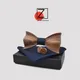 Nouveau design 3D boutons de manchette carrés cravate de mariage en bois pocekt nœud papillon en