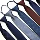 Cravate zippée à 1200 broches pour hommes cravates à fermeture éclair Skinny de 6 CM cravates
