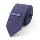 Ensemble cravate et Clips à la mode 6cm couleur unie lin/coton cravate brillante Clips à
