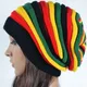 Bonnet multicolore à rayures pour homme et femme, couvre-chef Hip Hop Bob Marley jamaïcain Rasta