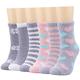 Fuzzy Cozy Socks Damen Flauschige Plüsch Crew Slipper Socken für Mädchen Warm für Winter 5-6 Paar - Grau - Einheitsgröße