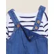 M&S Collection Ensemble 2 pièces 100 % coton avec robe chasuble en jean (jusqu'au 3 ans) - Med Blue Denim