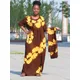 Robe grande et surdimensionnée africaine, teinture nouée, caftan, perçage à chaud, couleur jaune,