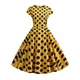 Robe d'été Vintage à pois pour femmes tenue de soirée élégante Rockabilly jaune