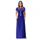 Robe longue bleue Royal pour femmes, tenue Chic à manches courtes et poches, 8 couleurs, nouvelle