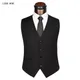 Gilet de costume de mariage pour hommes, noir et gris, Slim Fit, gilet de smoking formel, Business