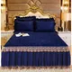 Ensemble de literie de luxe en velours, couvre-lit épais sur le lit, jupe de lit, draps brodés