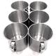 Large 16 ounce unbreakable stainless steel coffee camping, cups. (Set of 6)