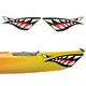 Lot d'autocollants pour canoë kayak, en forme de bouche de requin,étiquette imperméable, décalque,