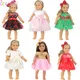 Poupée américaine de 18 pouces, 25 couleurs, 43cm, robe rose pour bébé, jouet