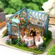 CUTEBEE – maison de poupée en bois pour enfants Kit de meubles miniatures bricolage jouets Led