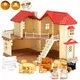 Maison de poupées animaux de la forêt, jouets pour enfants, ensemble de meubles pour chambre, villa,