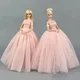 Robe de mariée rose pour poupées Barbie, vêtements de soirée, longs, pour maison de poupée