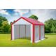 3x4 m Partyzelt, Lagerzelt Modular Professional PVC 500 g/m² - wasserdicht - Rot Weiß inkl. Seitenwänden