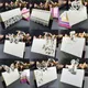 Cartes de Table découpées au Laser blanc carte de vœux Message nom de Table décorations de fête