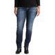 Silver Jeans Co. Damen Plus Size Suki Curvy Fit Mid Rise Straight Leg Jeans, Vintage Dark Wash mit Lurex-Stich, 14W x 30L