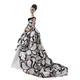 Robe de mariée élégante à fleurs, blanche et noire, pour Barbie, vêtements, tenues, accessoires de