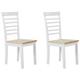 Lot de 2 chaises de salle à manger bois clair et blanches