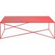 Table basse rectangulaire en métal rouge l140cm