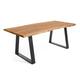 Table de salle à manger Alaia rectangulaire 160 x 90 cm en bois massif d'acacia et pieds en acier