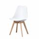 Clara - 1 chaise scandinave - Blanc - pieds en bois massif design salle à manger salon chambre - 49