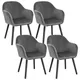 WOLTU – ensemble de 4 chaises de salle à manger de luxe fauteuil de maquillage à clous à dossier