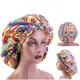 Bonnet imprimé africain Hijabs pour femmes, bonnet de nuit, bonnet double couche en satin turban,