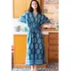 Robe longue Style indien bohémien motif Paisley teinture bleue gitane ample droite vêtements