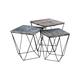 Set de 3 tables basses design effet marbre gris